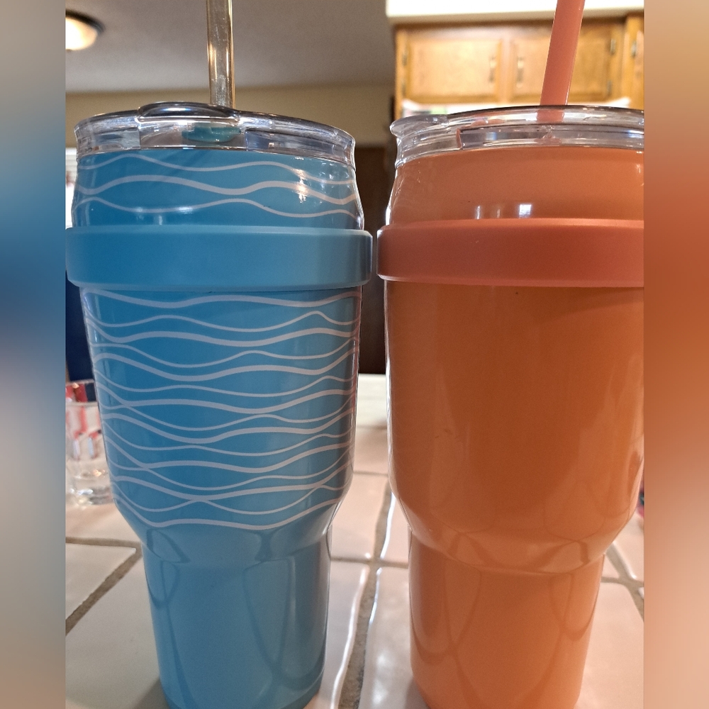 REDUCE 40 OZ Tumbler Set ~ Sunset & Waves🌊🧡